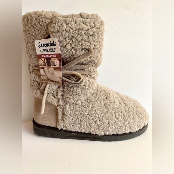 NWT Muk Luks Fairy Dust Boot.Cozy,Water Resistant Boot in Beige.Size 10 - Picture 3 of 7
